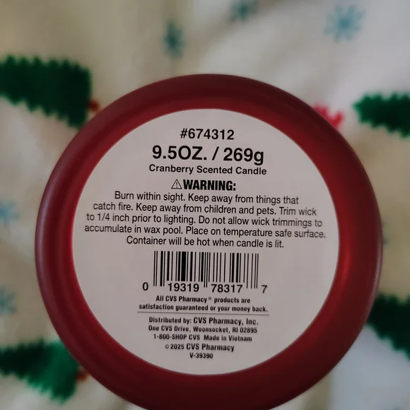 NWT Festive "Joy" Cranberry Scented Candl Nutcracker Design. 4"H. - Picture 4 of 4